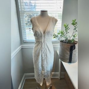 Bardot Shauna White Lace Midi Dress Pre-owned